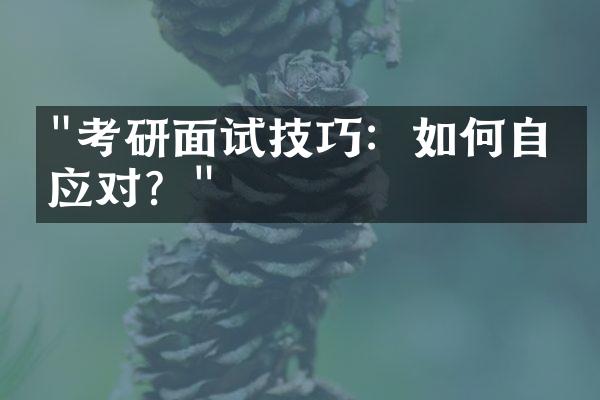 "考研面试技巧：如何自信应对？"