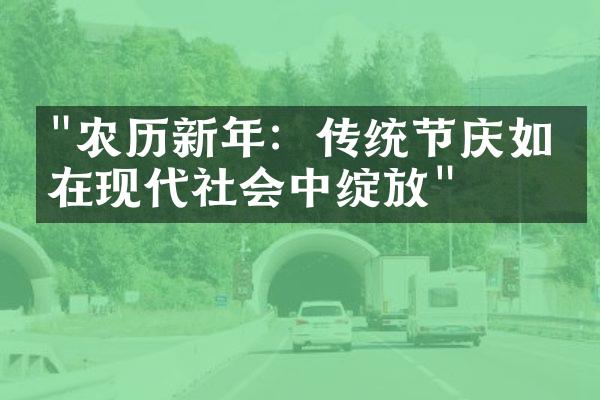 "农历新年：传统节庆如何在现代社会中绽放"