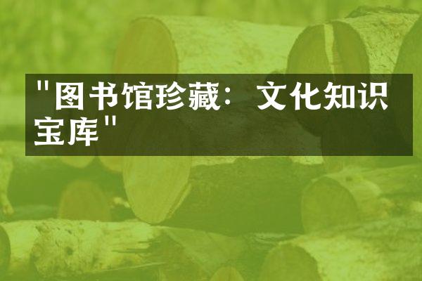 "图书馆珍藏：文化知识的宝库"