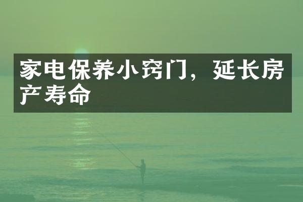 家电保养小窍门，延长房产寿命