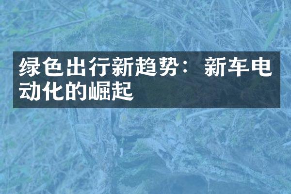 绿色出行新趋势：新车电动化的崛起