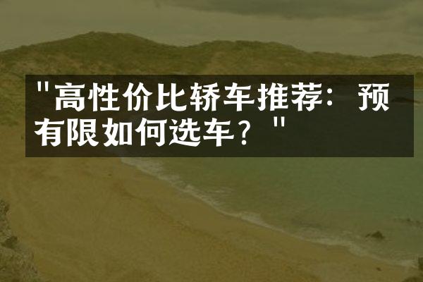 "高性价比轿车推荐：预算有限如何选车？"