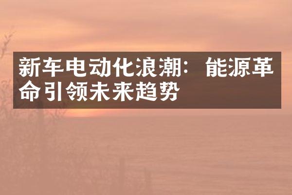 新车电动化浪潮：能源引领未来趋势