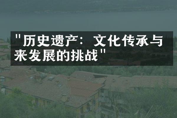 "历史遗产：文化传承与未来发展的挑战"