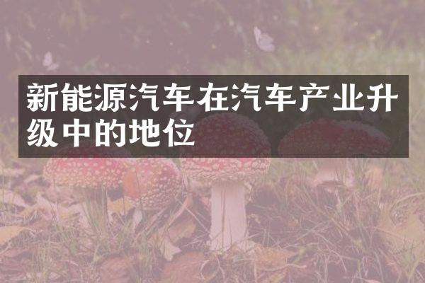 新能源汽车在汽车产业升级中的地位