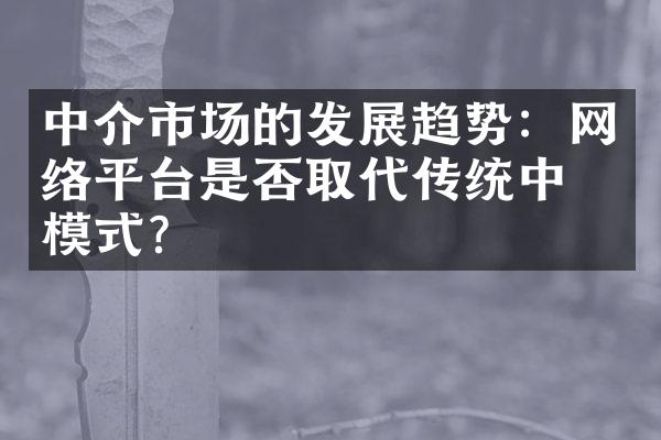 中介市场的发展趋势：网络平台是否取代传统中介模式？