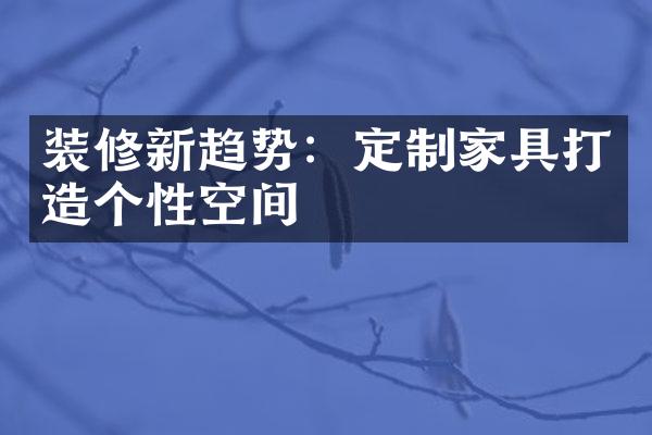 装修新趋势：定制家具打造个性空间