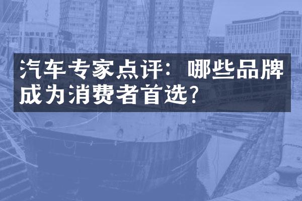 汽车专家点评：哪些品牌成为消费者首选？