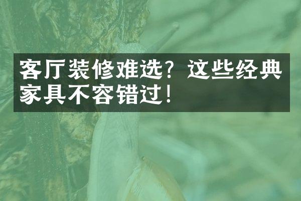 客厅装修难选？这些经典家具不容错过！