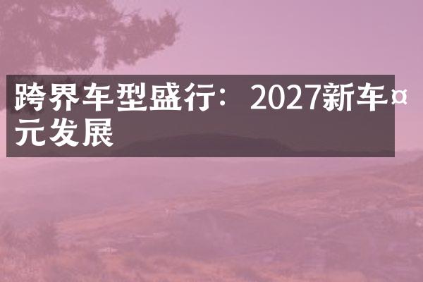 跨界车型盛行：2027新车多元发展