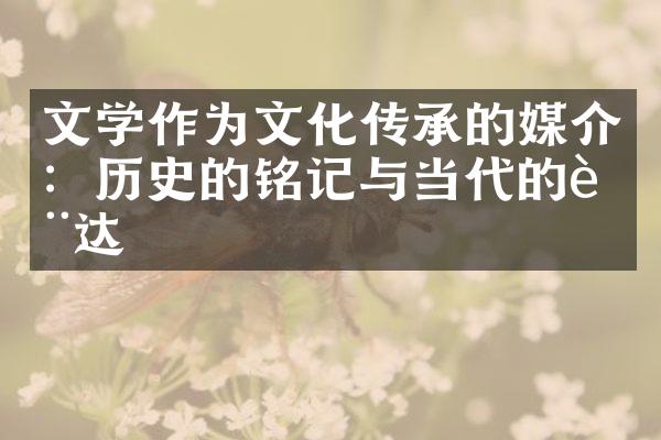 文学作为文化传承的媒介：历史的铭记与当代的表达