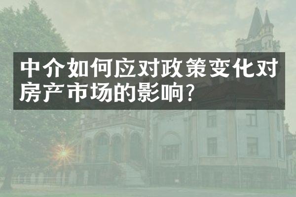 中介如何应对政策变化对房产市场的影响？