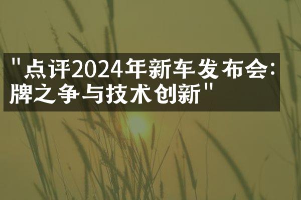 "点评2024年新车发布会：品牌之争与技术创新"