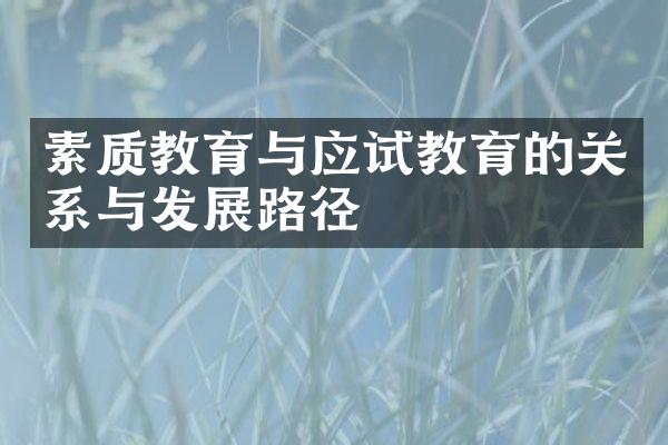 素质教育与应试教育的关系与发展路径