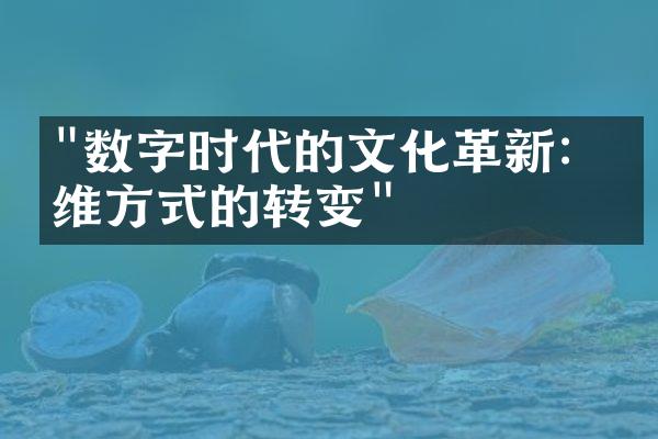 "数字时代的文化革新：思维方式的转变"