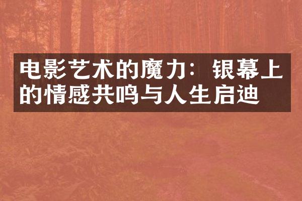 电影艺术的魔力：银幕上的情感共鸣与人生启迪