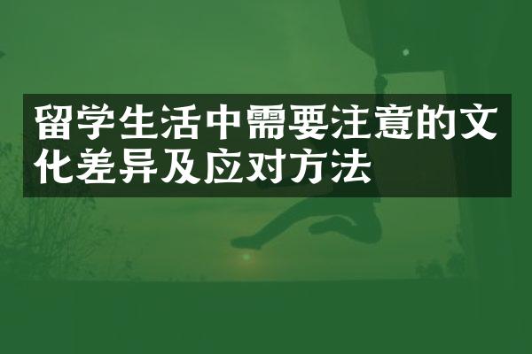 留学生活中需要注意的文化差异及应对方法