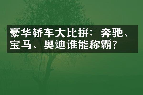 豪华轿车大比拼：奔驰、宝马、奥迪谁能称霸？