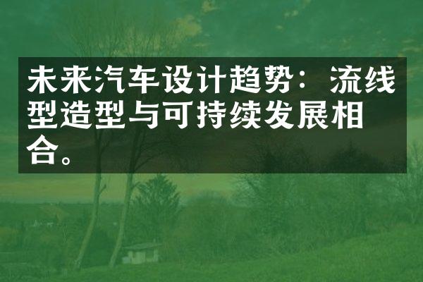 未来汽车设计趋势：流线型造型与可持续发展相结合。