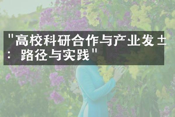 "高校科研合作与产业发展：路径与实践"