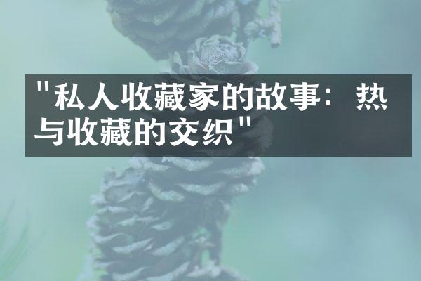 "私人收藏家的故事：热情与收藏的交织"