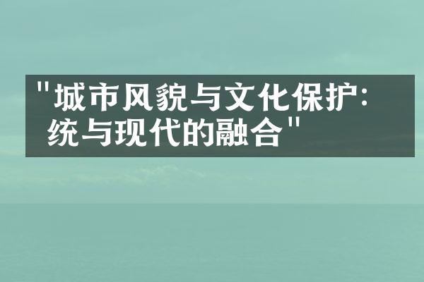 "城市风貌与文化保护：传统与现代的融合"