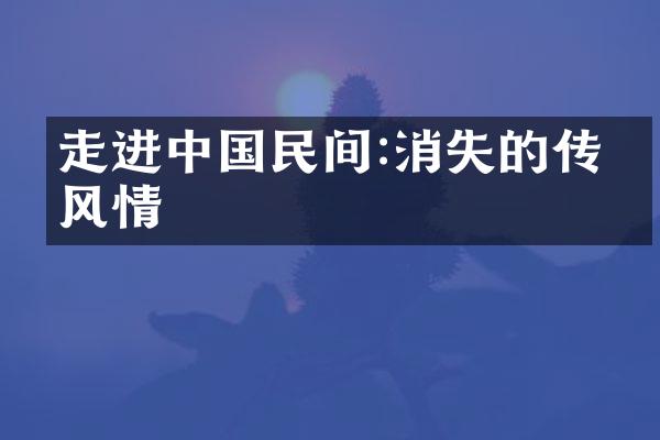 走进中国民间:消失的传统风情