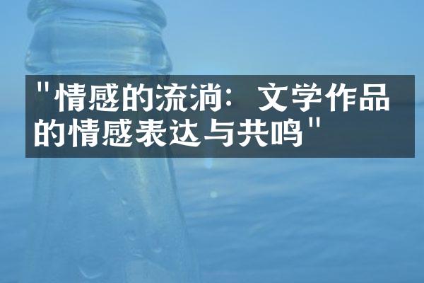 "情感的流淌：文学作品中的情感表达与共鸣"