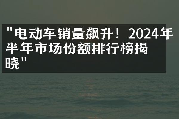 "电动车销量飙升！2024年上半年市场份额排行榜揭晓"