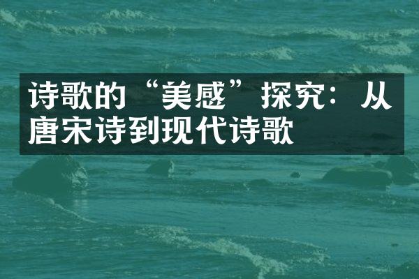 诗歌的“美感”探究：从唐宋诗到现代诗歌