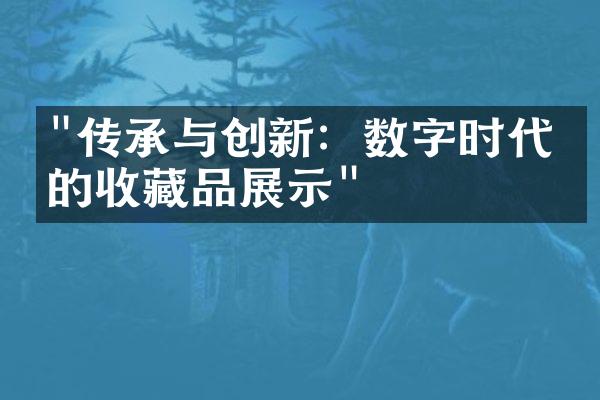 "传承与创新：数字时代下的收藏品展示"