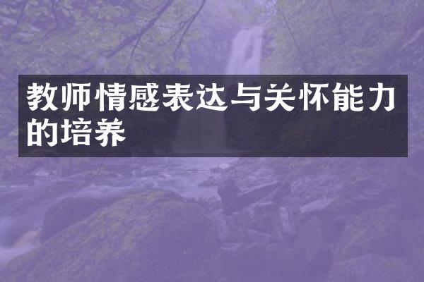 教师情感表达与关怀能力的培养