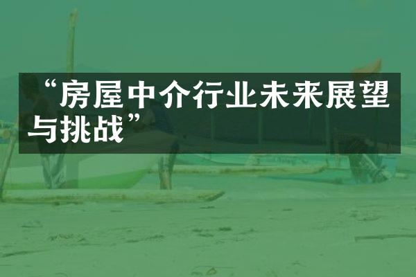 “房屋中介行业未来展望与挑战”