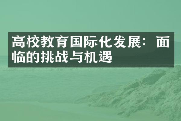 高校教育国际化发展：面临的挑战与机遇