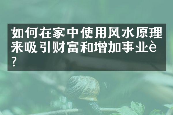 如何在家中使用风水原理来吸引财富和增加事业运？