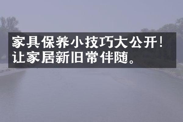 家具保养小技巧大公开！让家居新旧常伴随。