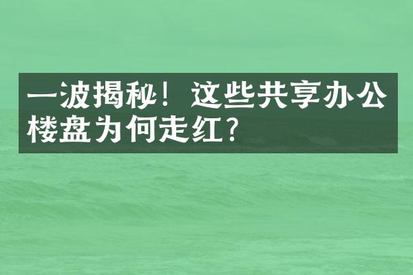 一波揭秘！这些共享办公楼盘为何走红？