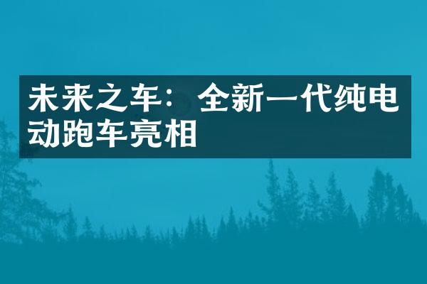 未来之车：全新一代纯电动跑车亮相