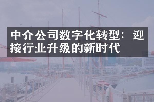 中介公司数字化转型：迎接行业升级的新时代