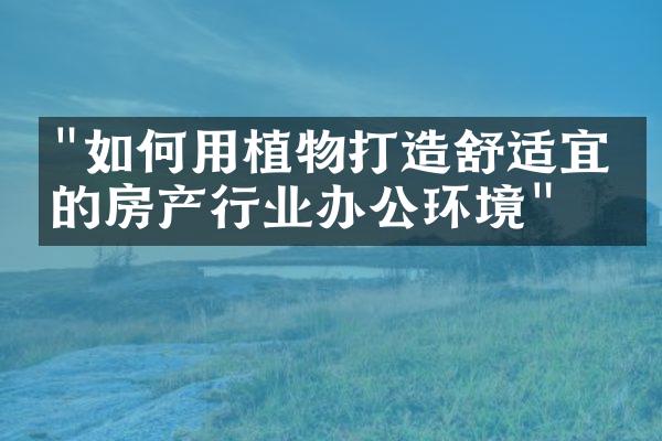 "如何用植物打造舒适宜人的房产行业办公环境"