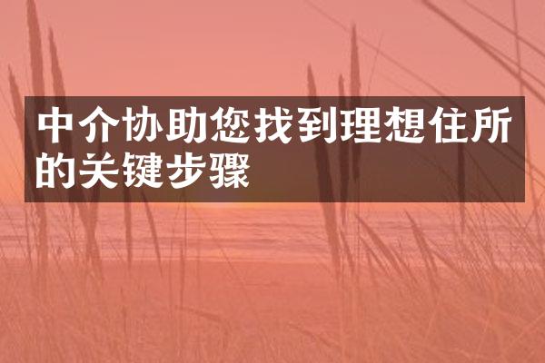 中介协助您找到理想住所的关键步骤