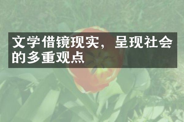 文学借镜现实，呈现社会的多重观点