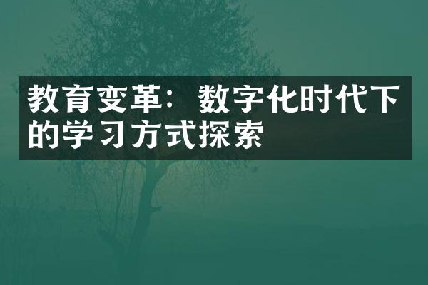 教育变革：数字化时代下的学习方式探索