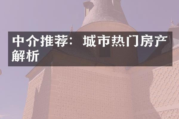 中介推荐：城市热门房产解析