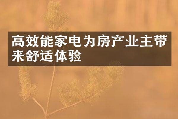 高效能家电为房产业主带来舒适体验