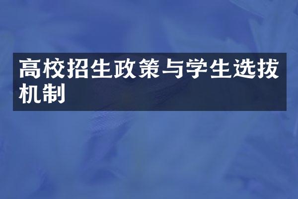 高校招生政策与学生选拔机制