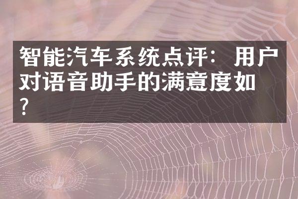 智能汽车系统点评：用户对语音助手的满意度如何？