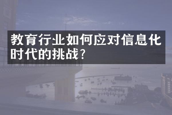 教育行业如何应对信息化时代的挑战？