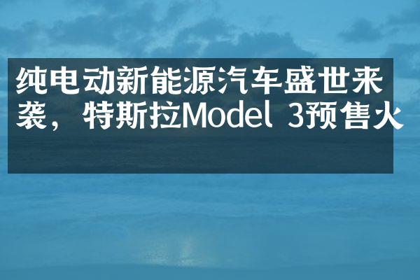 纯电动新能源汽车盛世来袭，特斯拉Model 3预售火爆