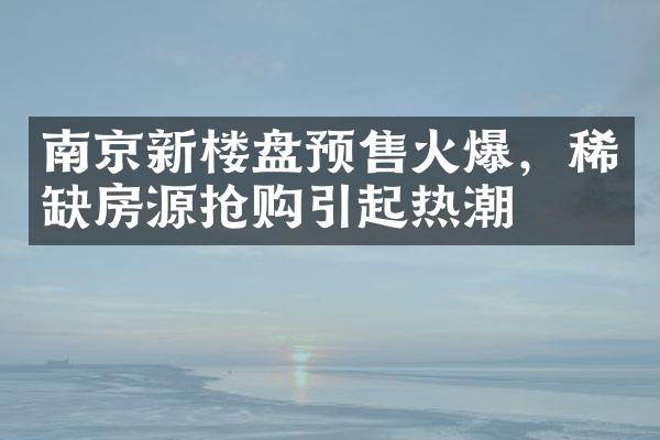 南京新楼盘预售火爆，稀缺房源抢购引起热潮